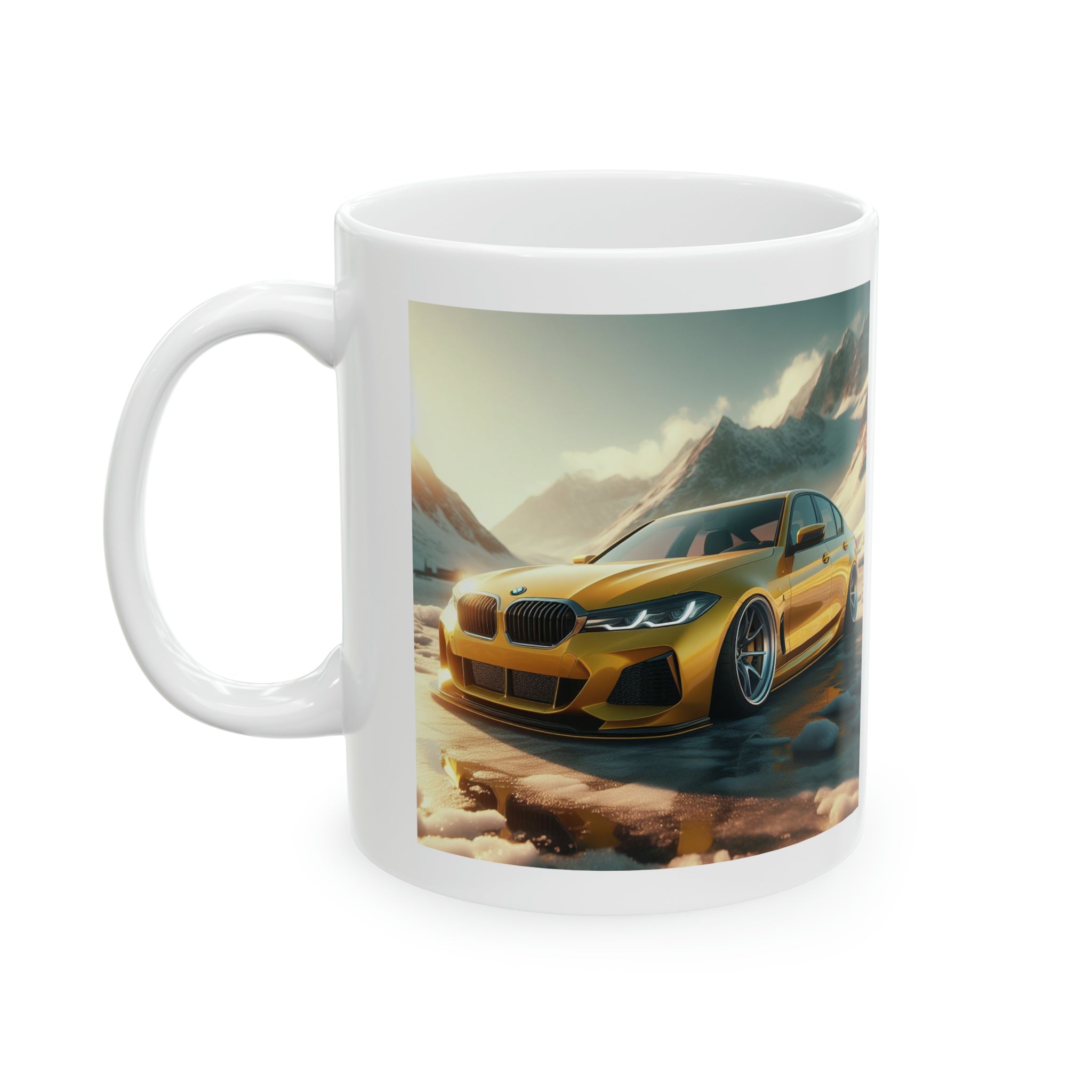 Yellow BMW Mug Mug Printify 11oz  