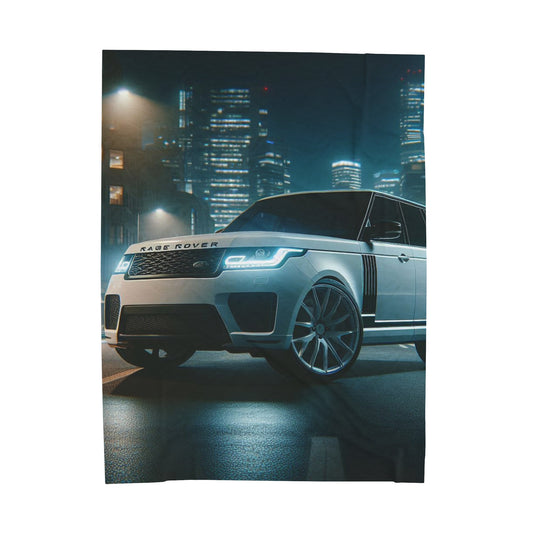 White Range Rover Plush Blanket All Over Prints Printify 60" × 80"  