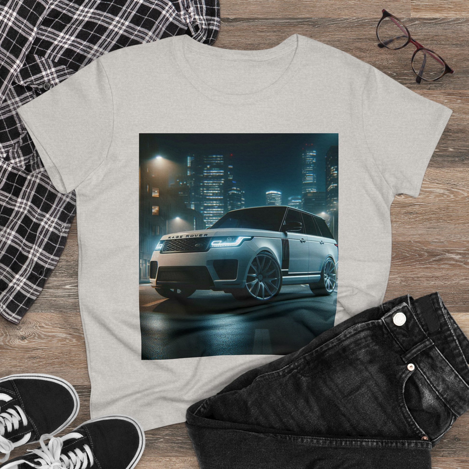 White Range Rover T-Shirt T-Shirt Printify   