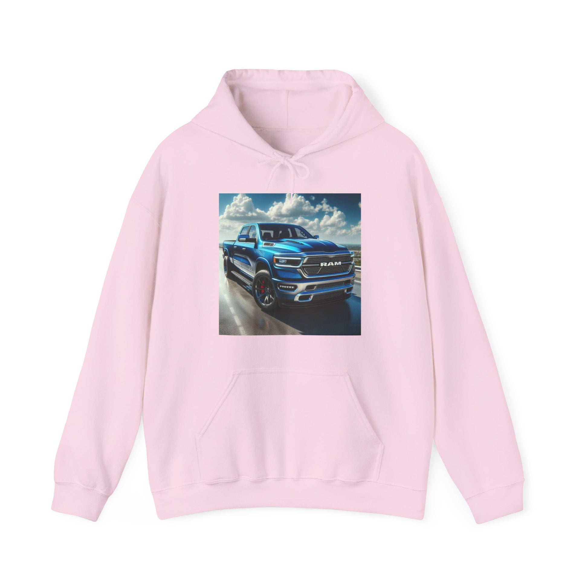 Blue Dodge Ram Hoodie Hoodie Printify Light Pink S 