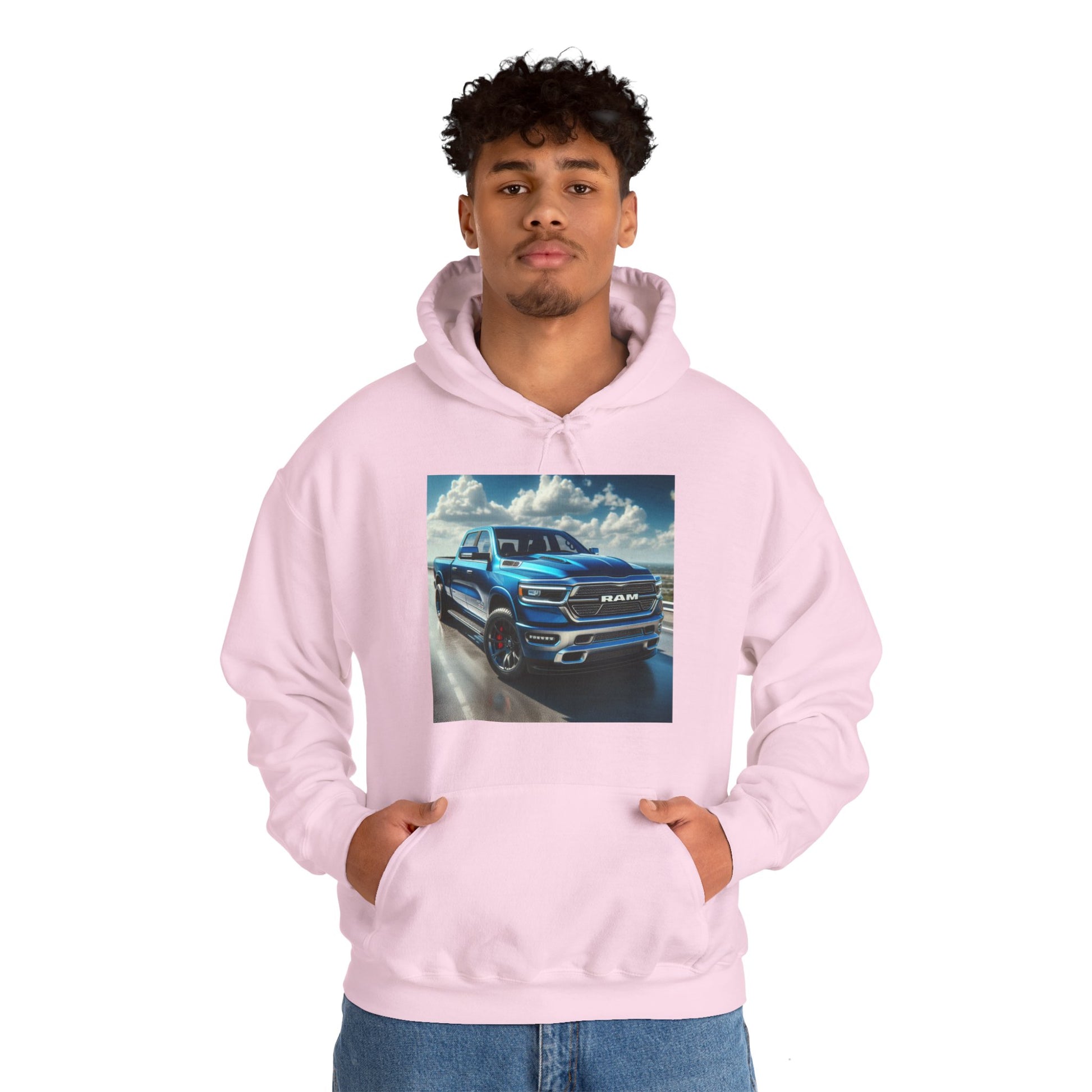 Blue Dodge Ram Hoodie Hoodie Printify   