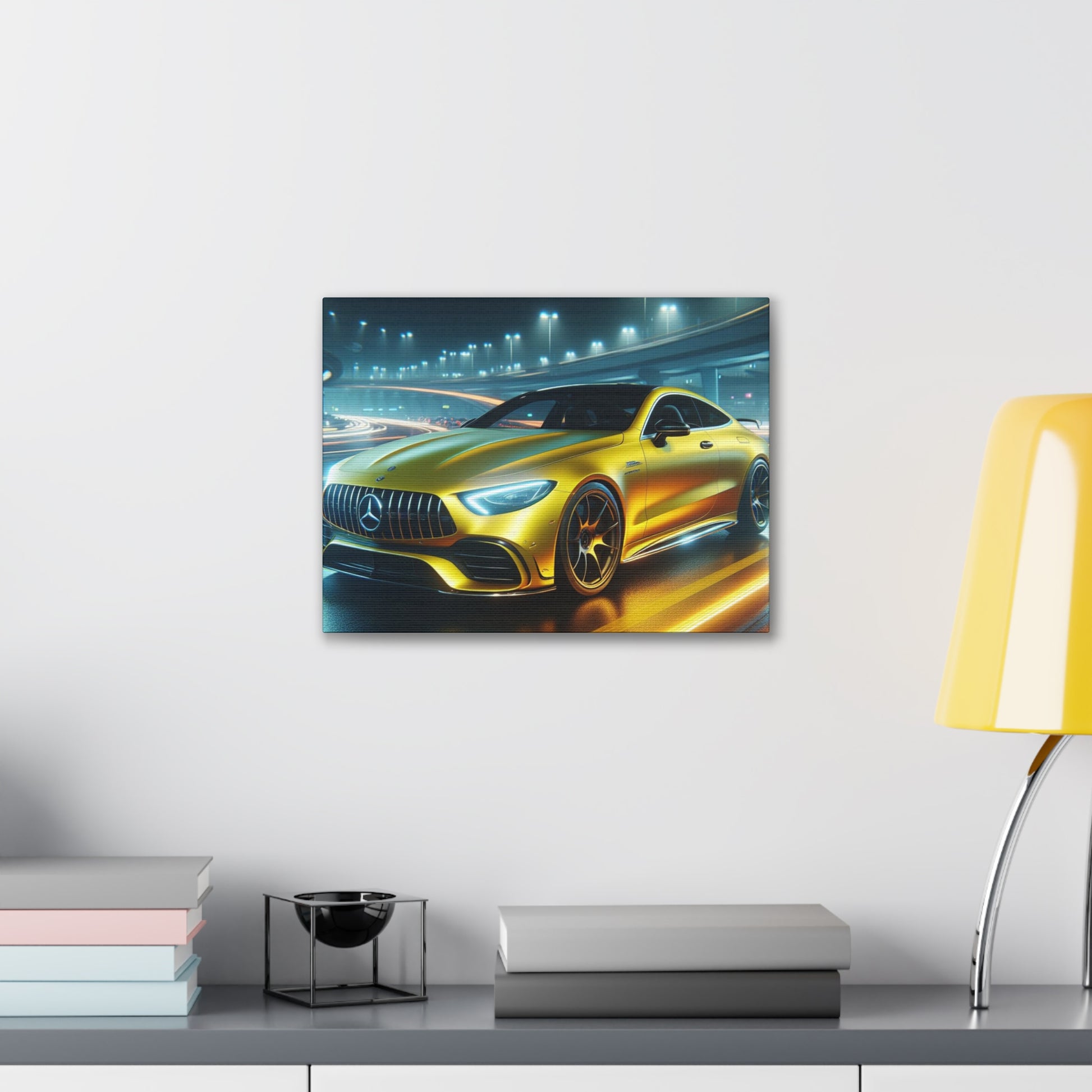 Yellow Mercedes Canvas Canvas Printify 16″ x 12″ (Horizontal) 0.75'' 