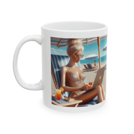 Work Day at the Beach Mug Mug Printify 11oz  