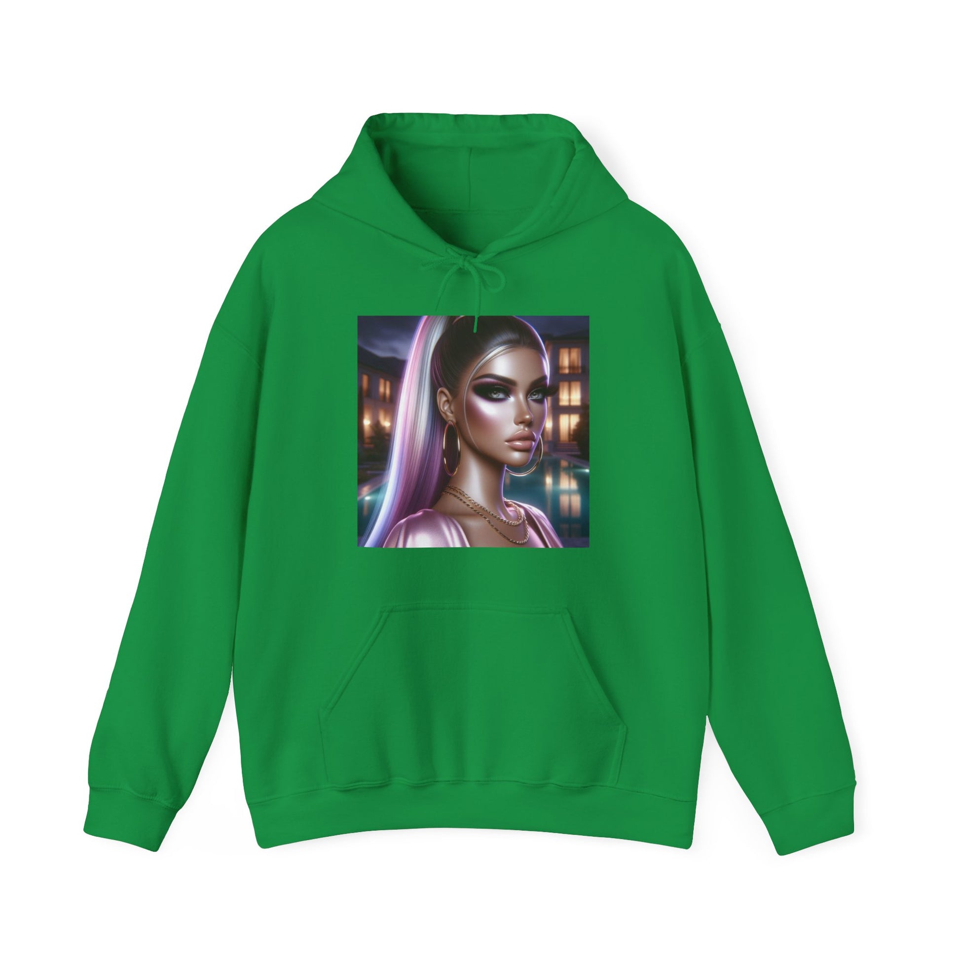 Pink at Night Hoodie Hoodie Printify Irish Green S 