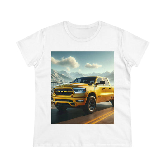 Yellow Dodge Ram T-Shirt T-Shirt Printify White S 
