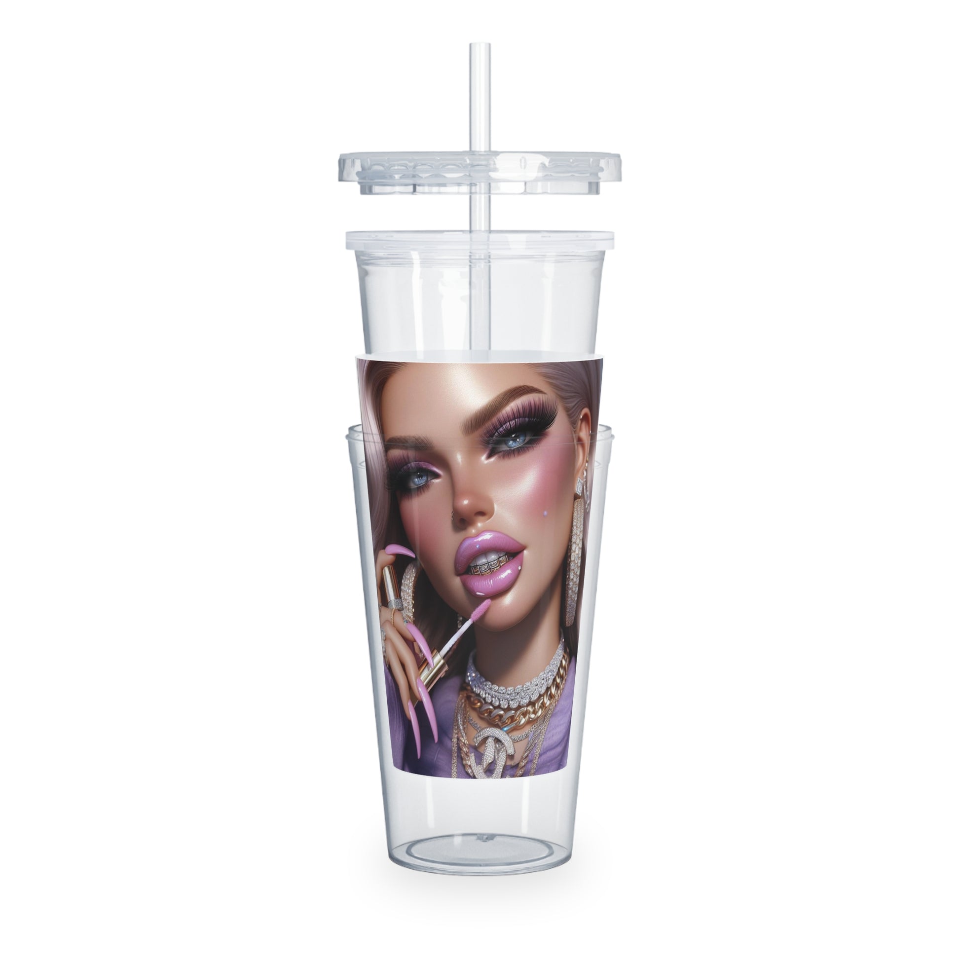 Gloss Up Tumbler with Straw Mug Printify   