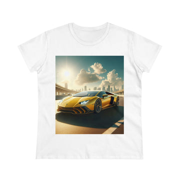 Yellow Lamborghini T-Shirt T-Shirt Printify White S 