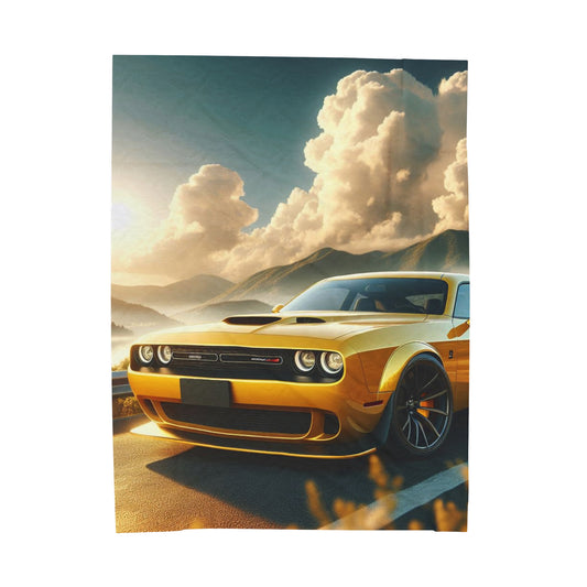 Yellow Challenger Plush Blanket All Over Prints Printify 60" × 80"  