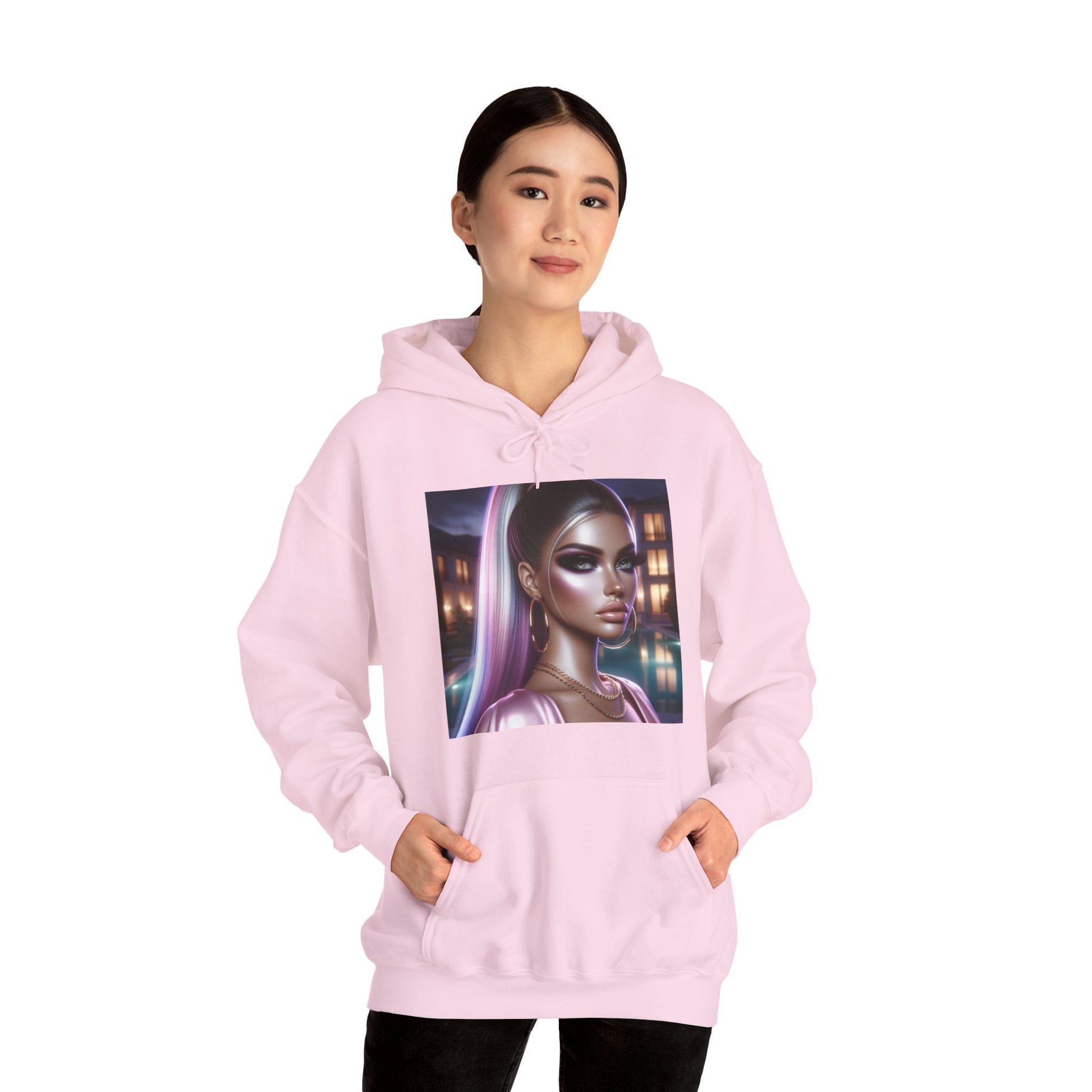 Pink at Night Hoodie Hoodie Printify   