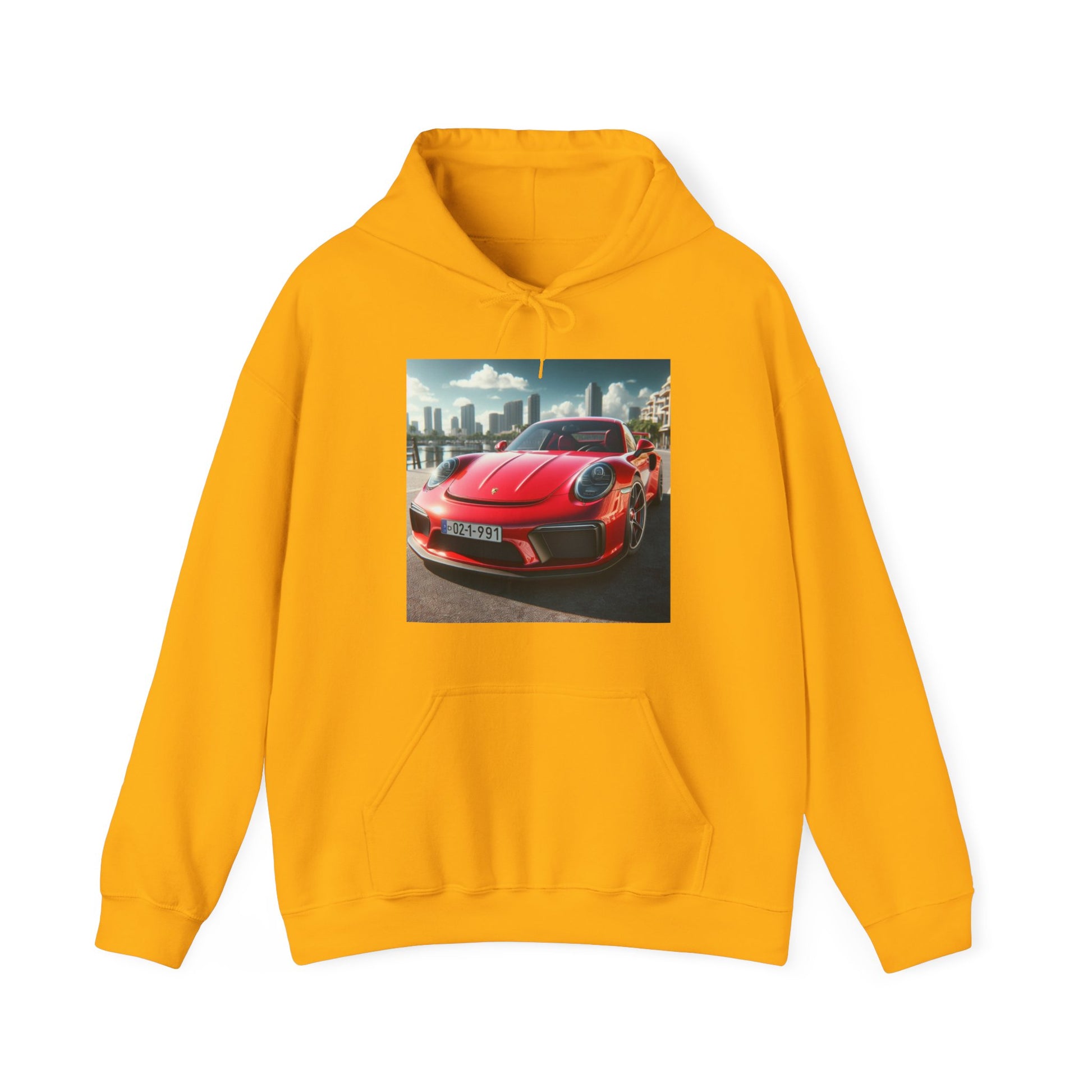 Red Porsche Hoodie Hoodie Printify Gold S 