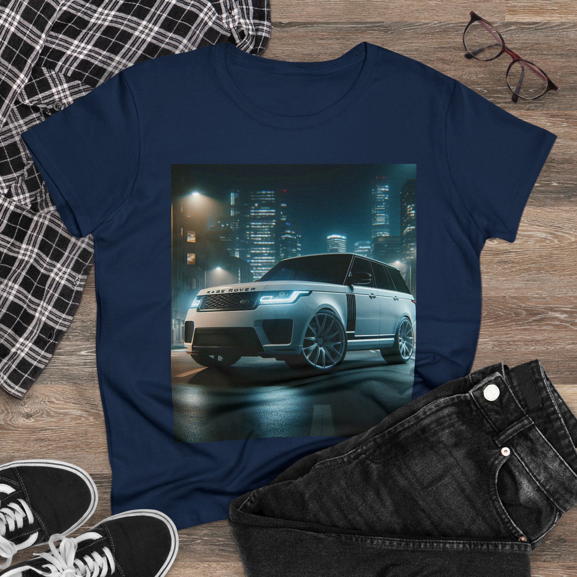 White Range Rover T-Shirt T-Shirt Printify   