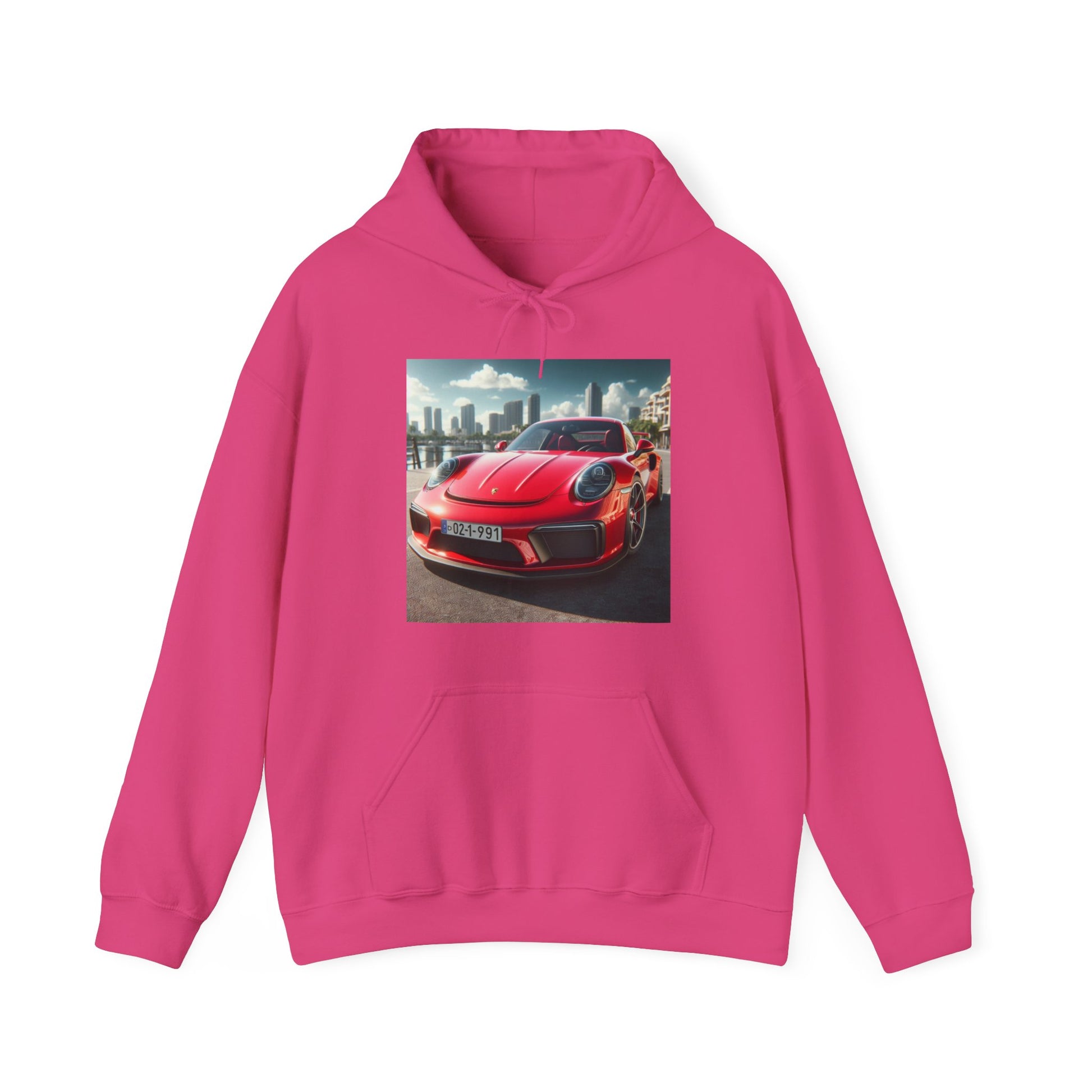 Red Porsche Hoodie Hoodie Printify Heliconia S 