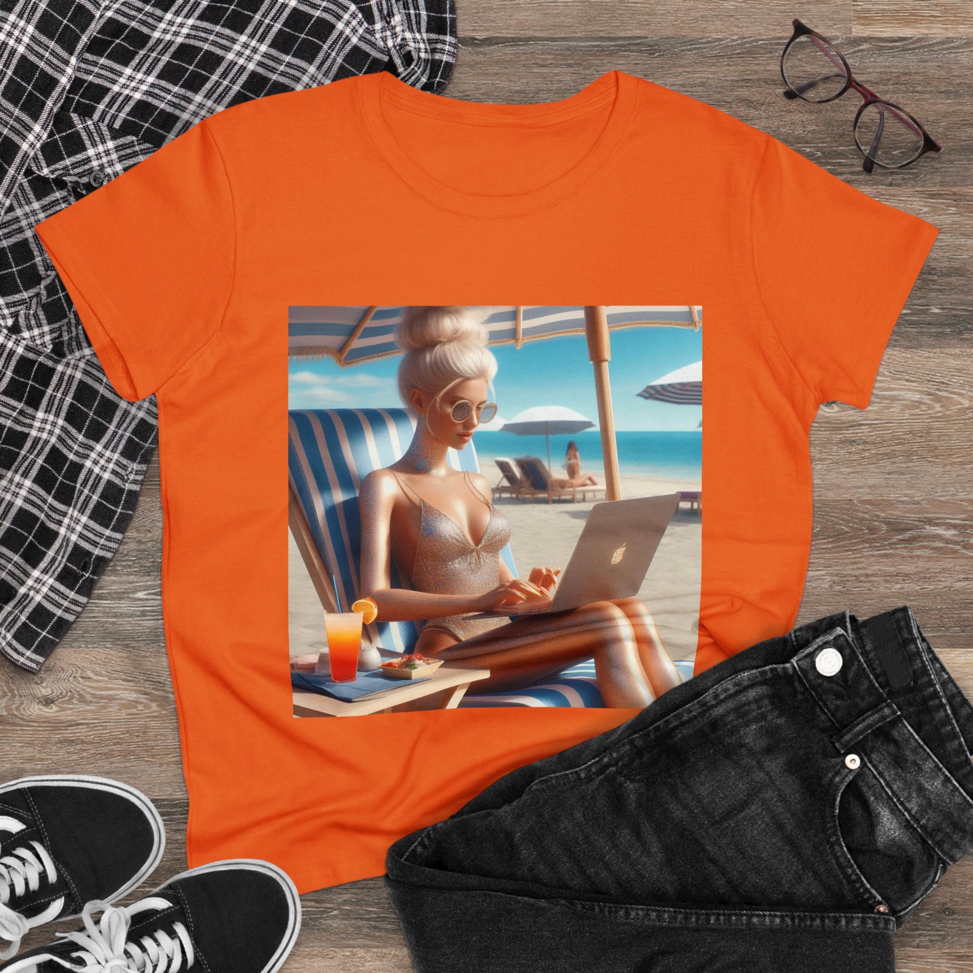 Work Day at the Beach T-Shirt T-Shirt Printify   