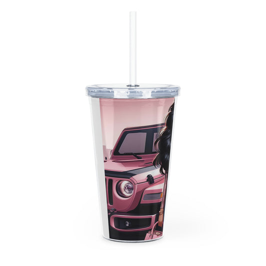 Pink Luxury Tumbler with Straw Mug Printify   
