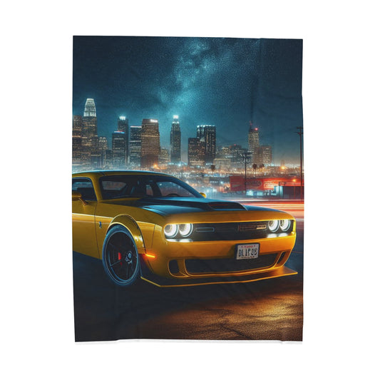 Yellow Challenger Plush Blanket All Over Prints Printify 60" × 80"  