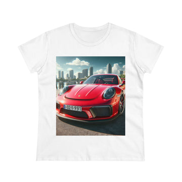 Red Porsche T-Shirt T-Shirt Printify White S 