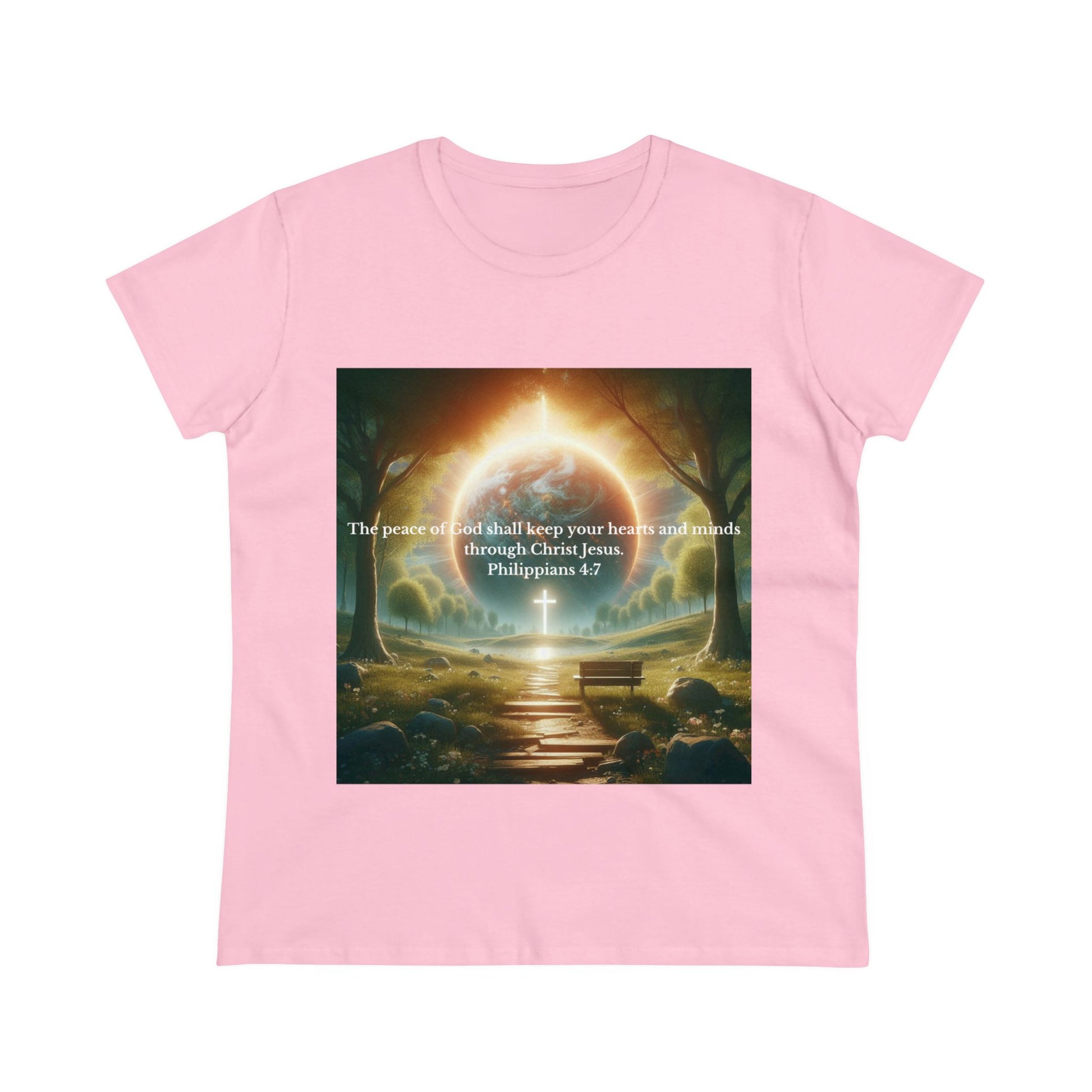 Philippians 4:7 T-Shirt T-Shirt Printify Light Pink S 