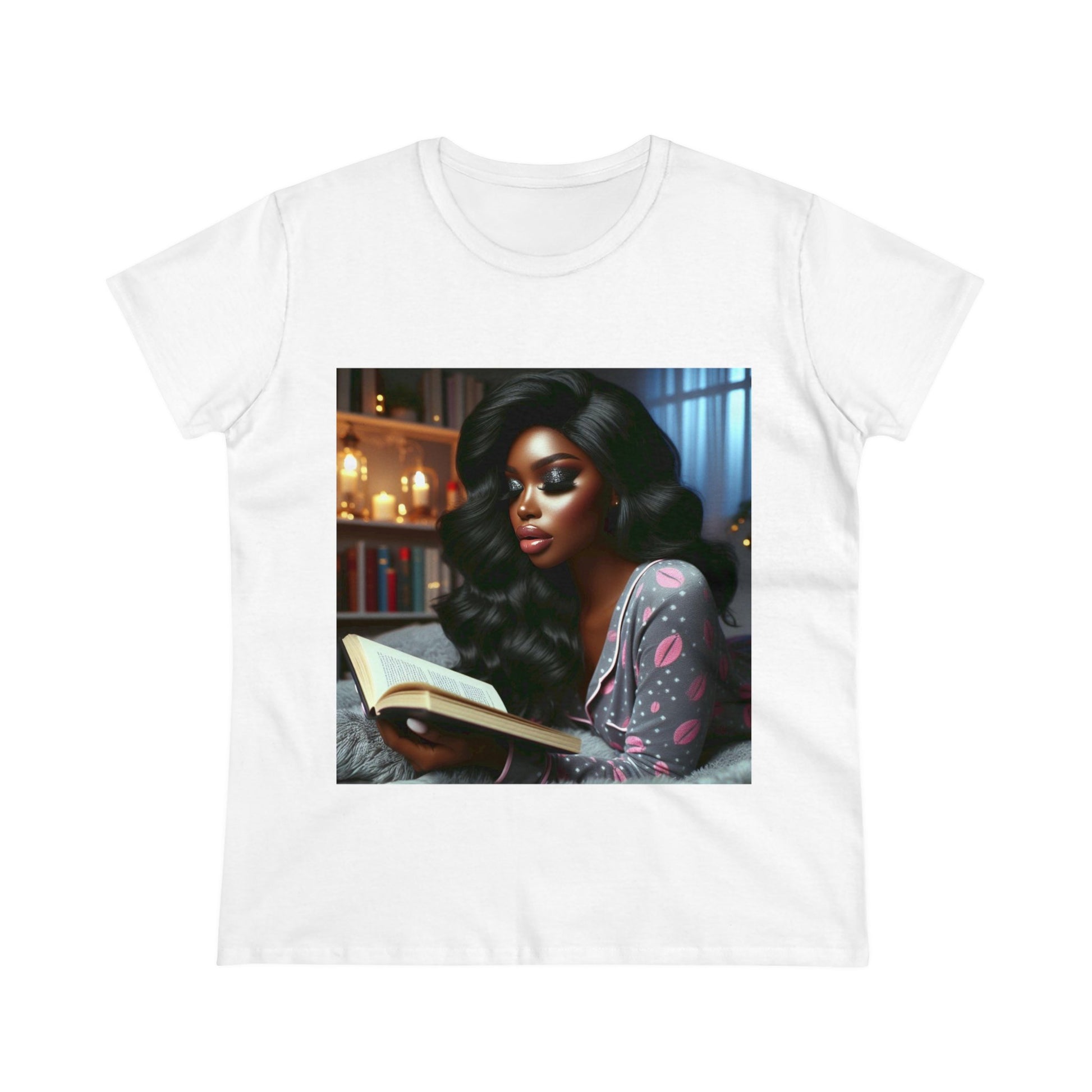 Late Night Book T-Shirt T-Shirt Printify White S 