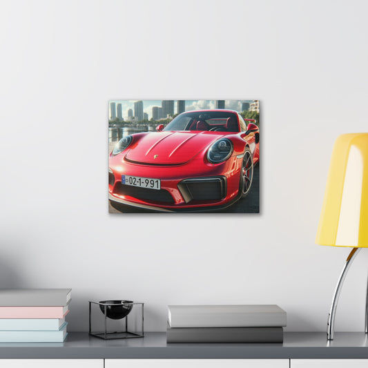 Red Porsche Canvas Canvas Printify 16″ x 12″ (Horizontal) 0.75'' 