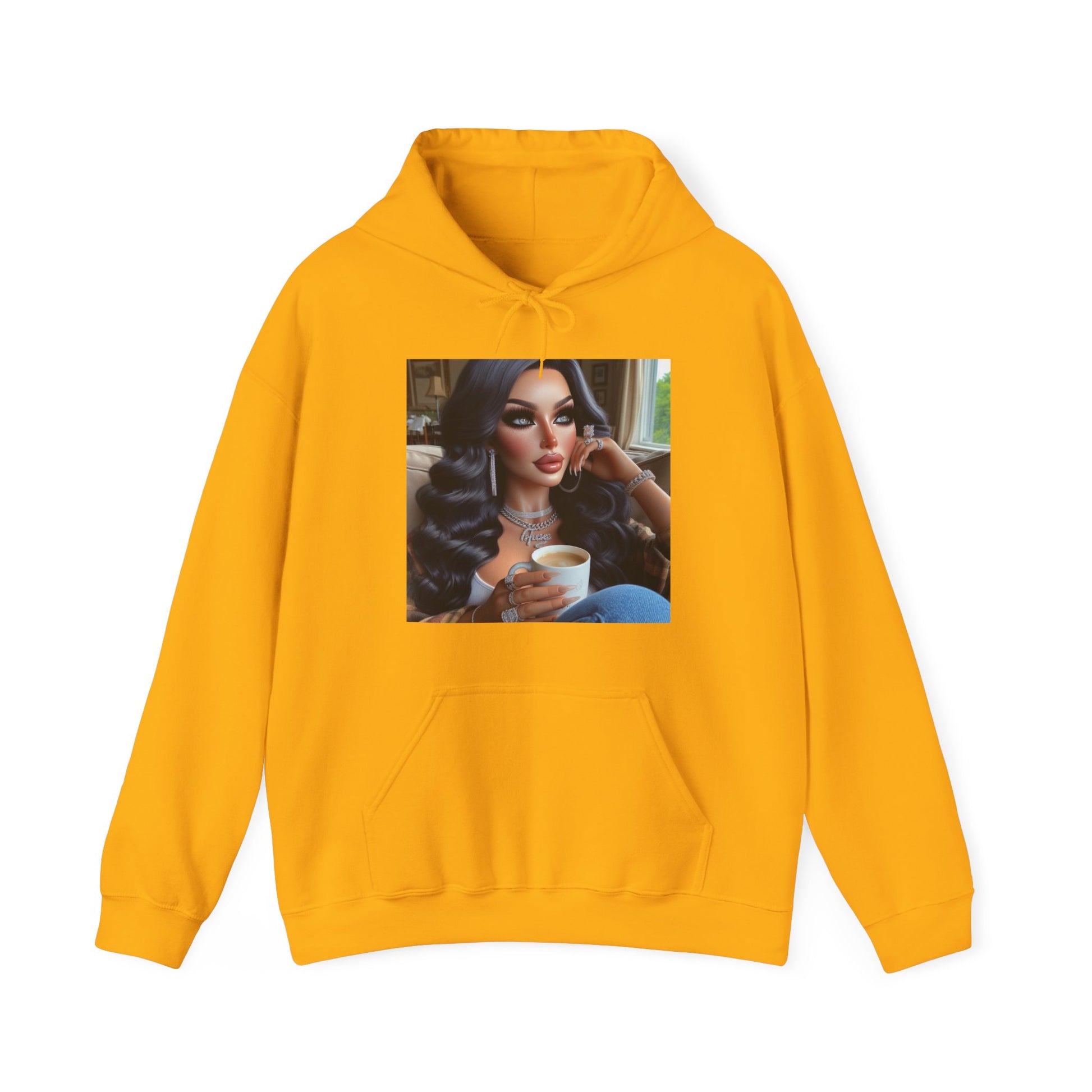 Coffee Break Hoodie Hoodie Printify Gold S 