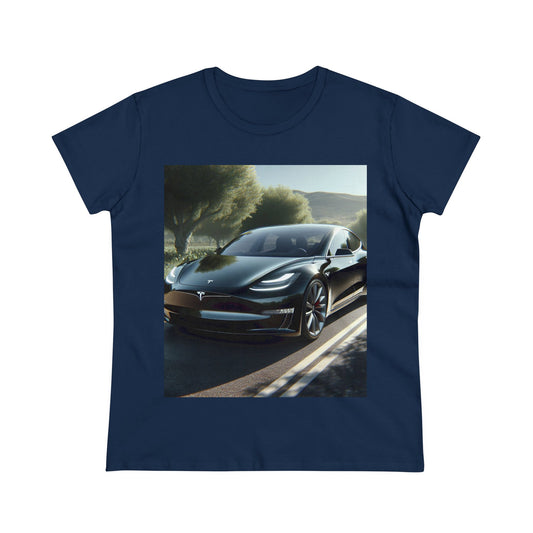 Black Tesla T-Shirt T-Shirt Printify Navy S 