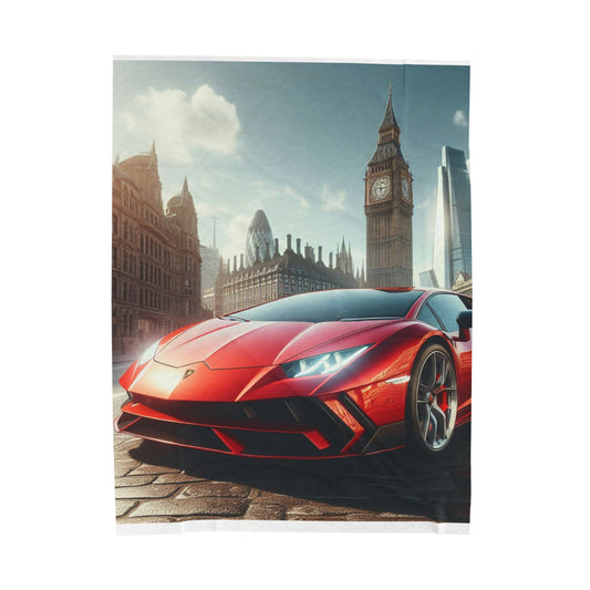 Red Lamborghini Plush Blanket All Over Prints Printify 60" × 80"  