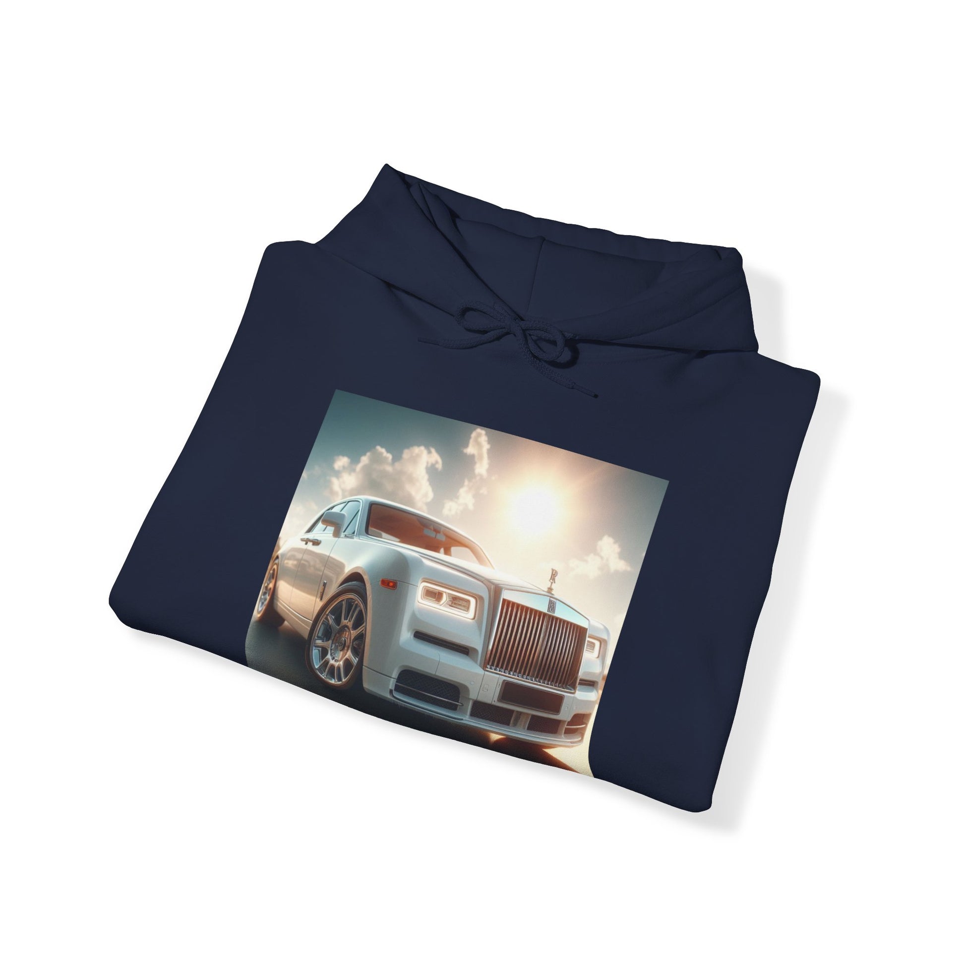 White Rolls Royce Hoodie Hoodie Printify   