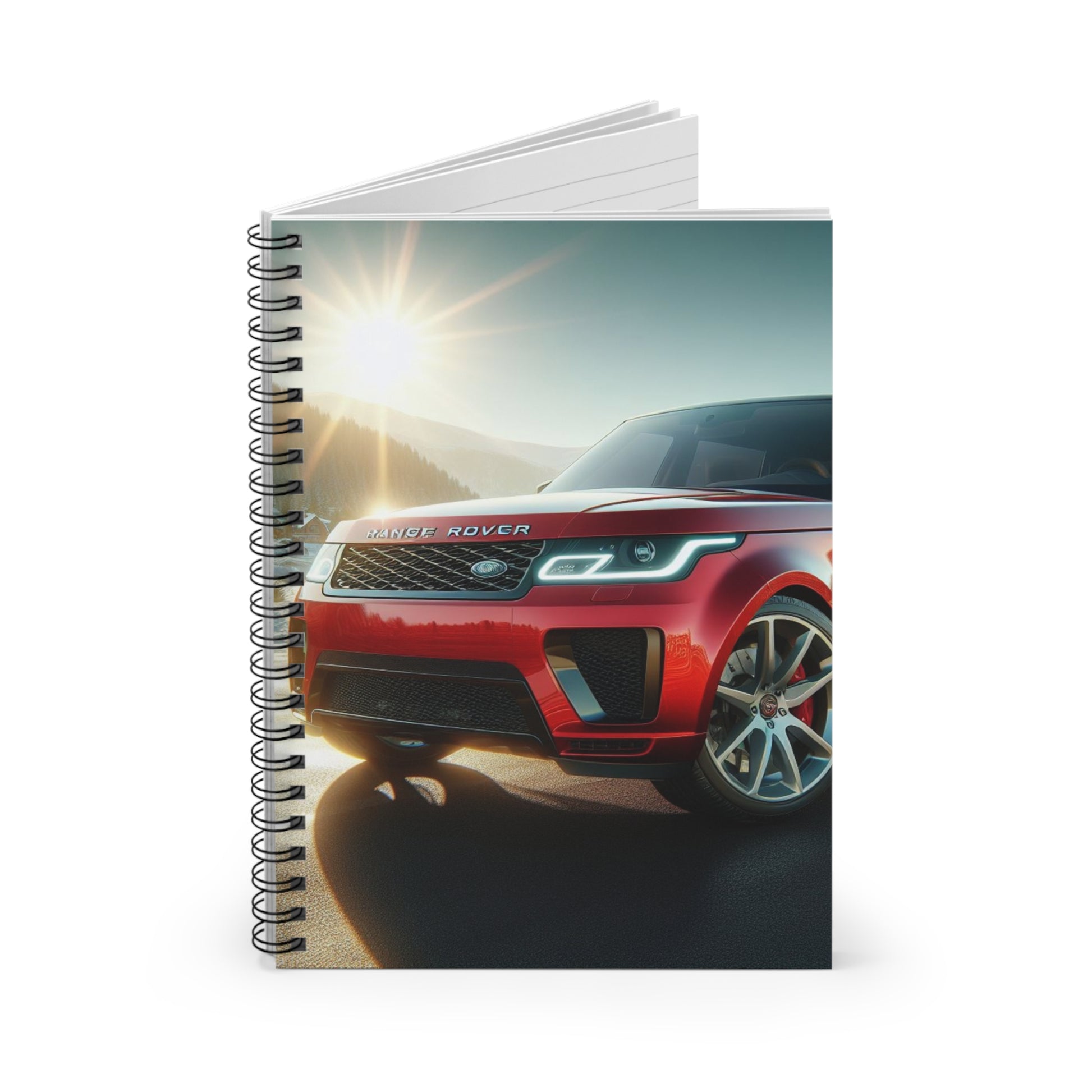 Red Range Rover Spiral Notebook Paper products Printify   