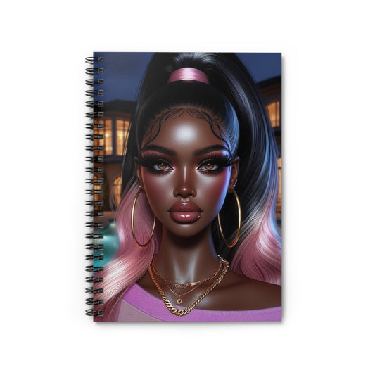 Pink at Night Spiral Notebook Paper products Printify One Size  