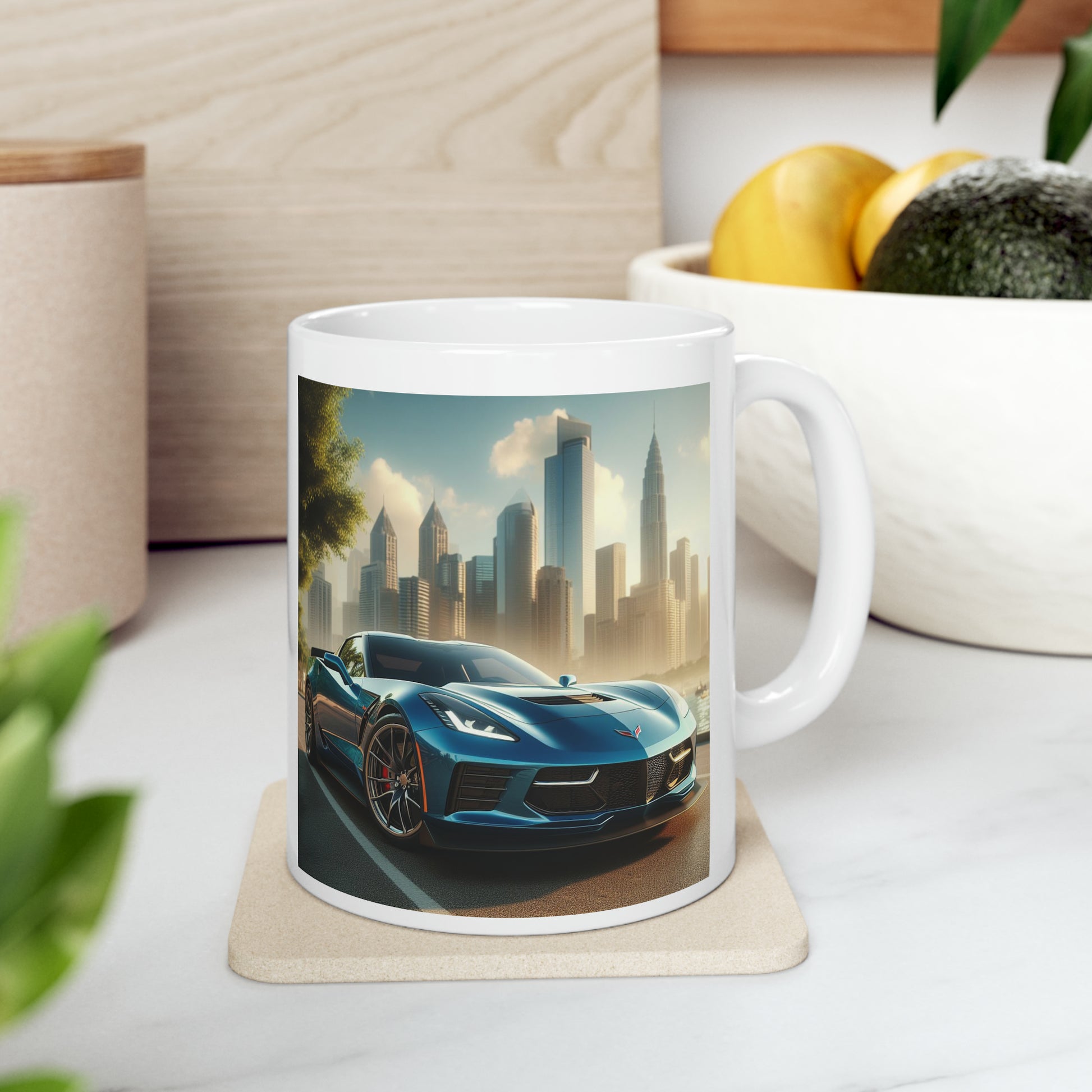 Blue Corvette Mug Mug Printify   