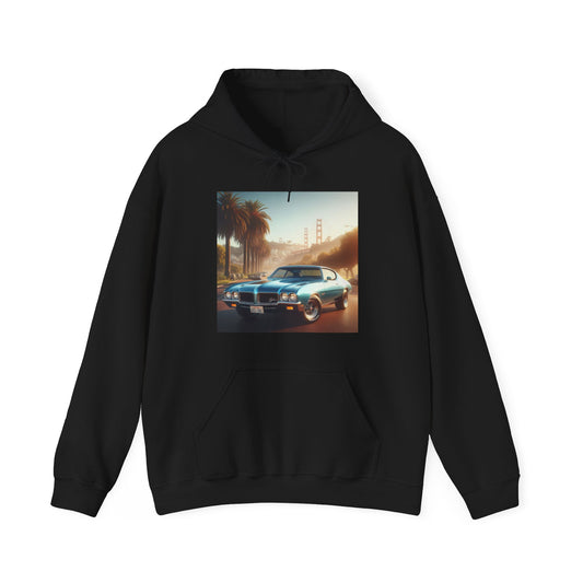 1972 Blue Buick Gran Sport Hoodie Hoodie Printify Black S 