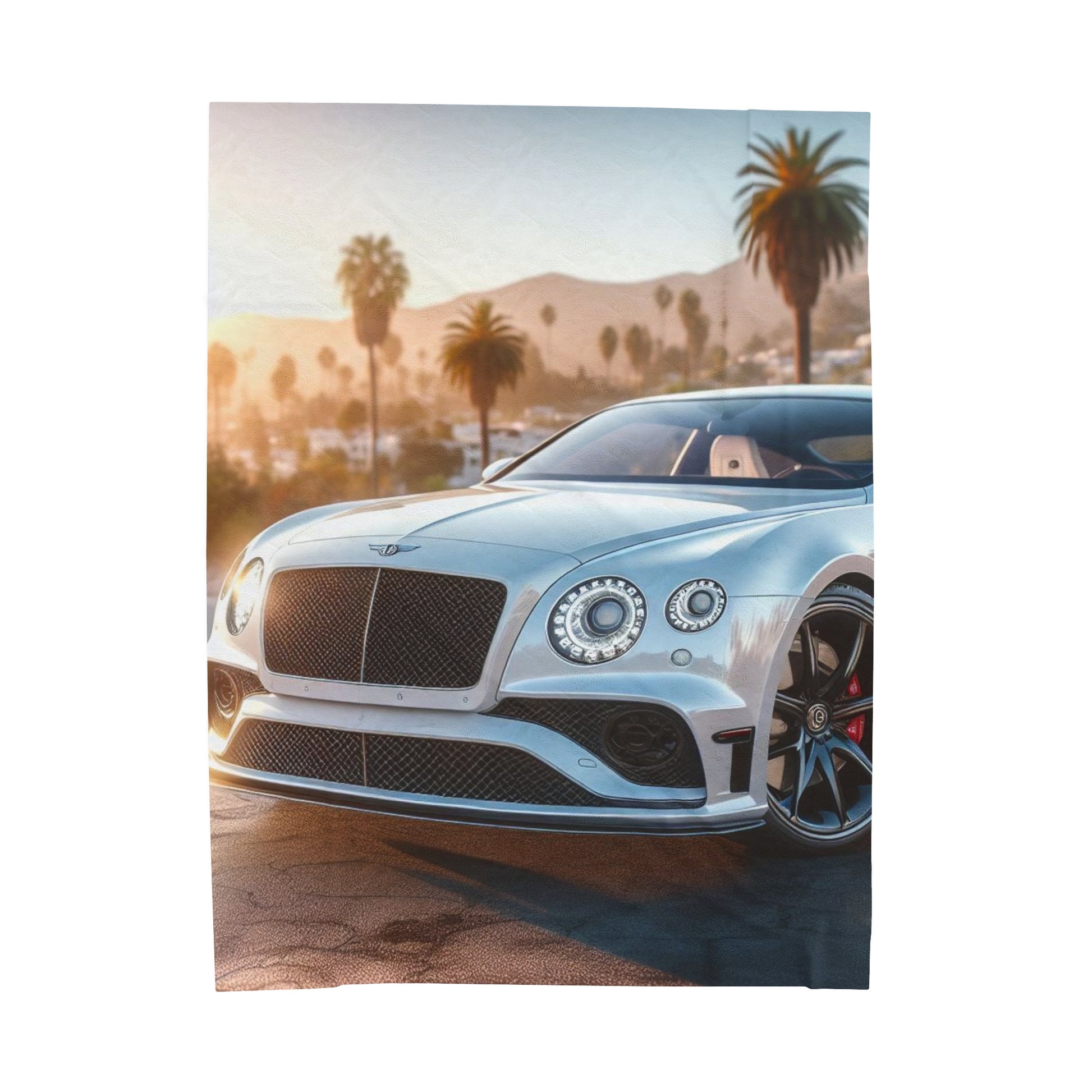 Silver Bentley Plush Blanket All Over Prints Printify 60" × 80"  