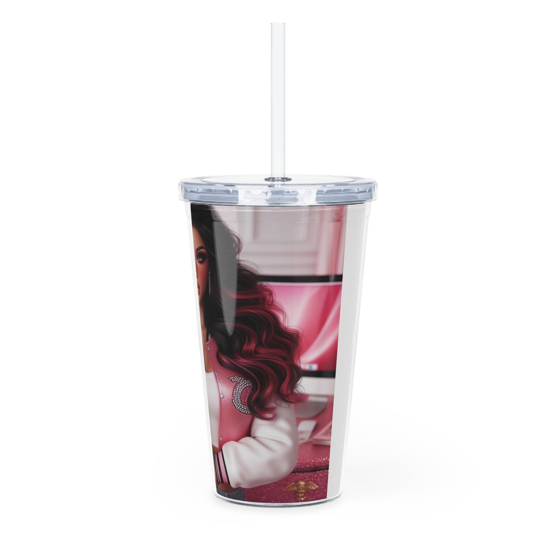 Pink Everything Tumbler with Straw Mug Printify   