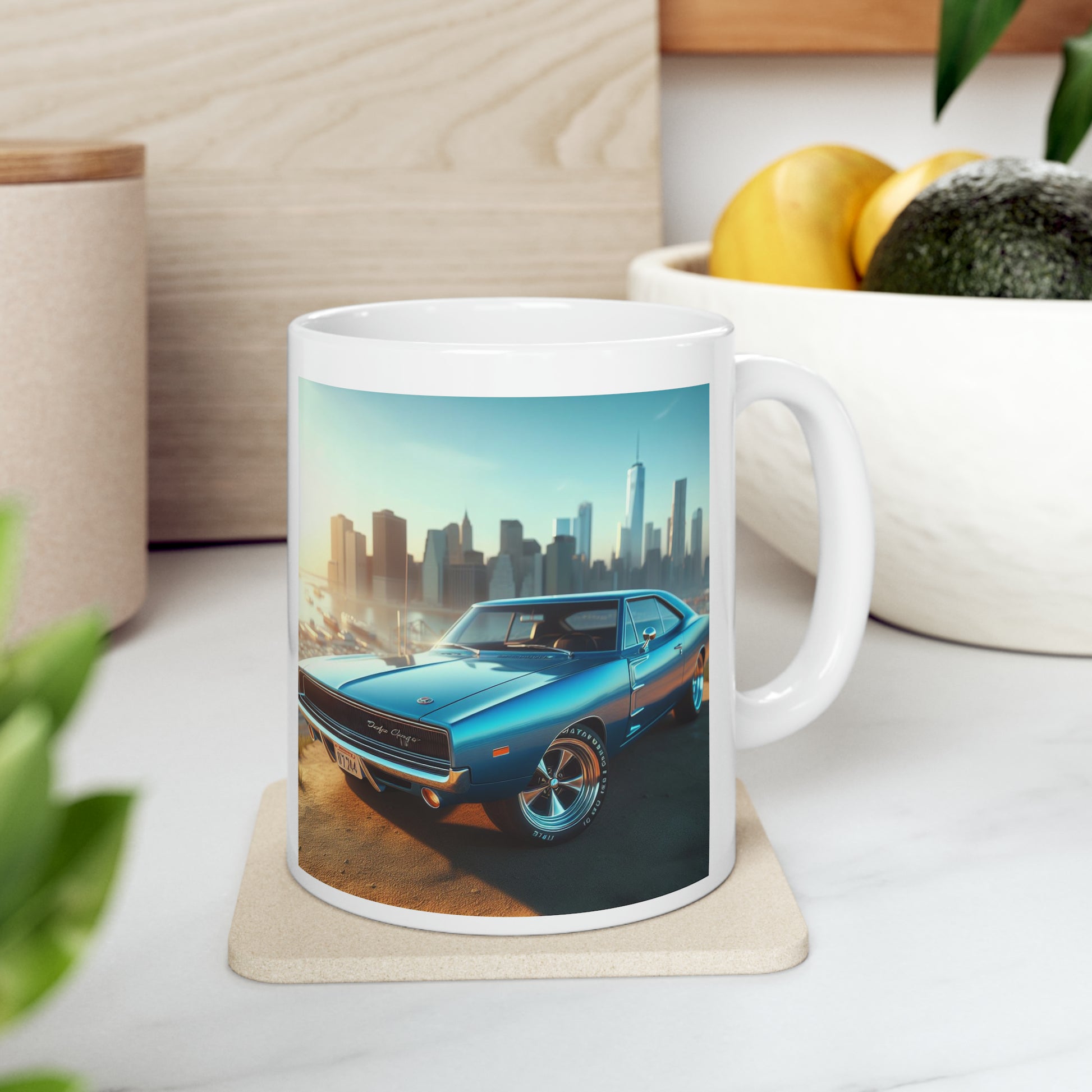 1970 Blue Dodge Charger Mug Mug Printify   