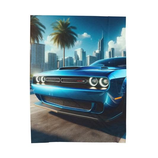 Blue Challenger Plush Blanket Blanket Printify 60" × 80"  