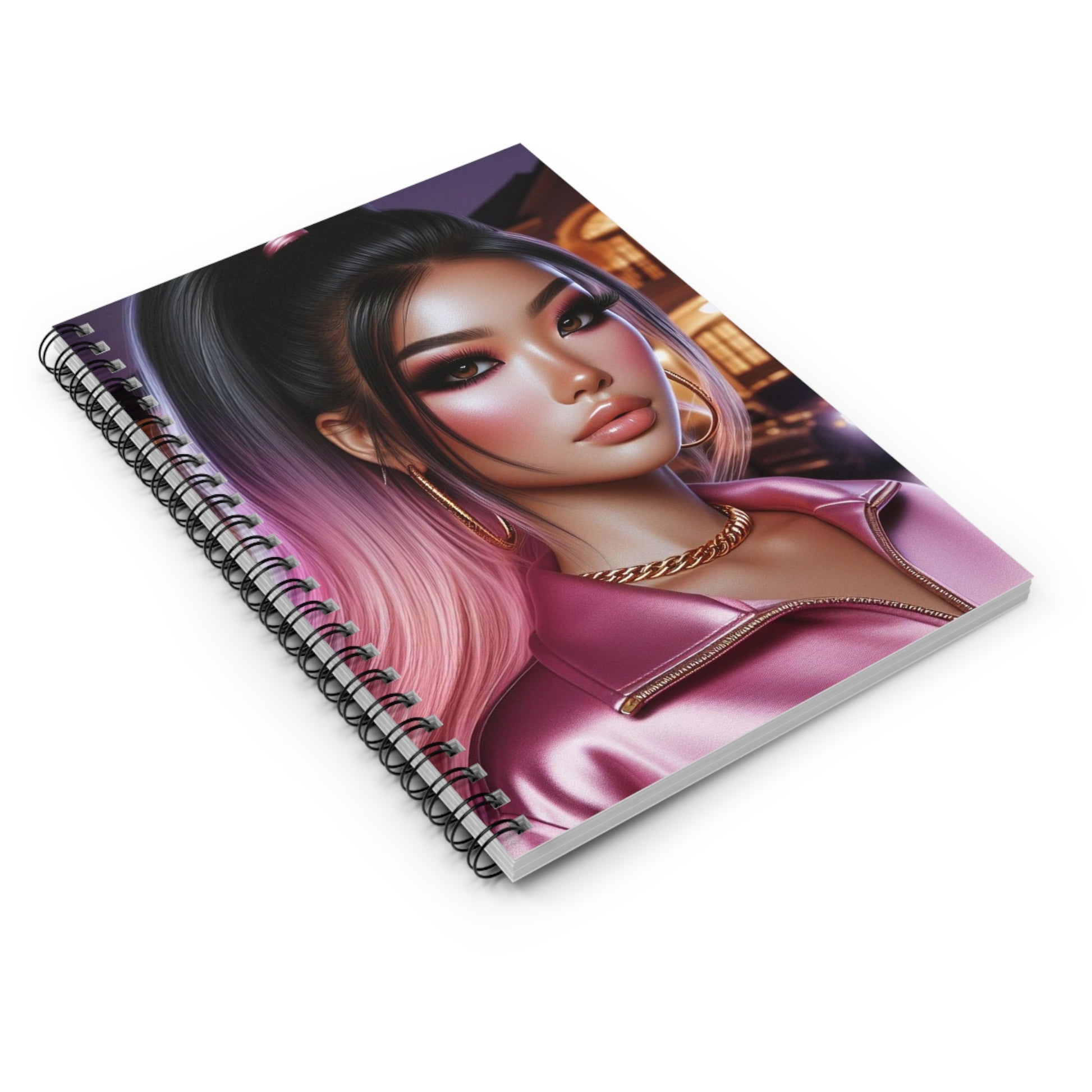 Pink at Night Spiral Notebook Paper products Printify   