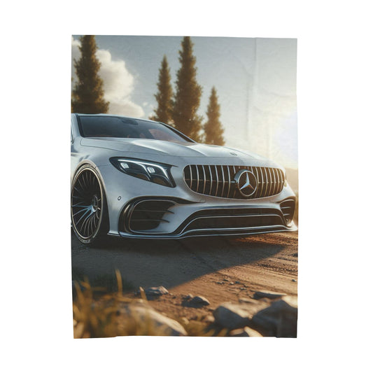 White Mercedes Plush Blanket All Over Prints Printify 60" × 80"  