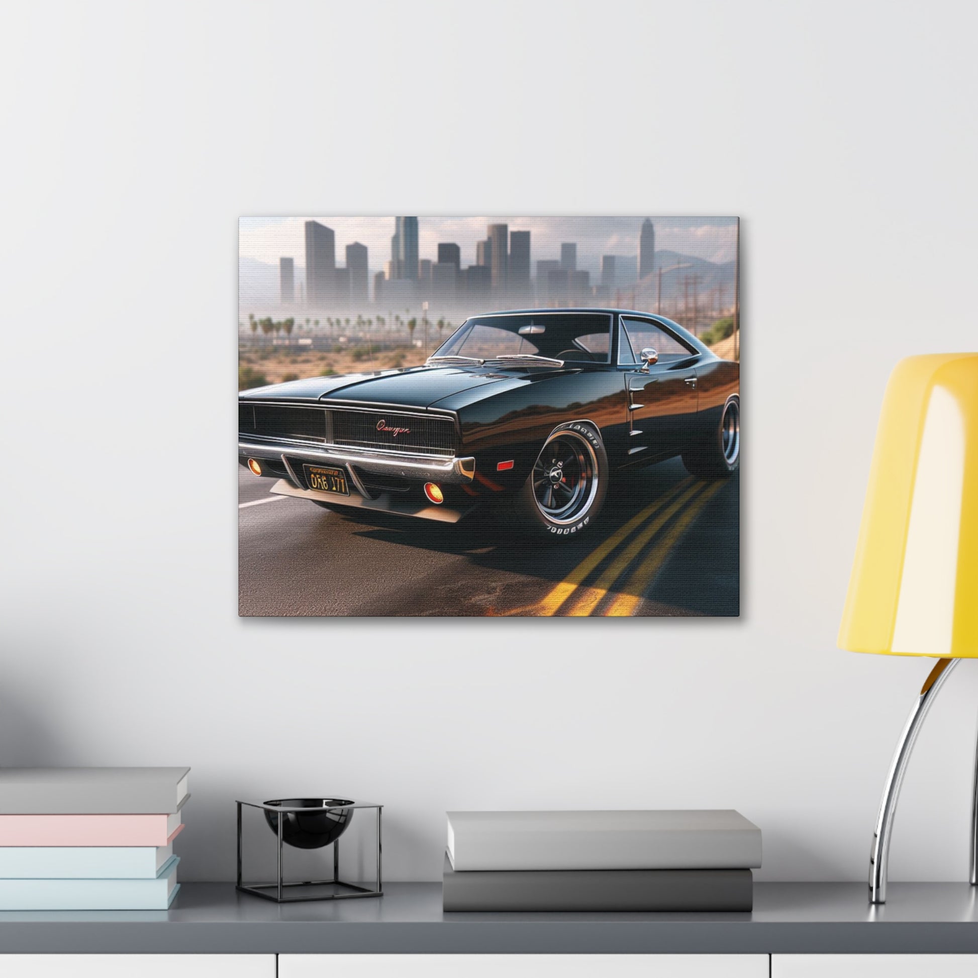 1970 Black Dodge Charger Canvas Canvas Printify 20″ x 16″ (Horizontal) 0.75'' 