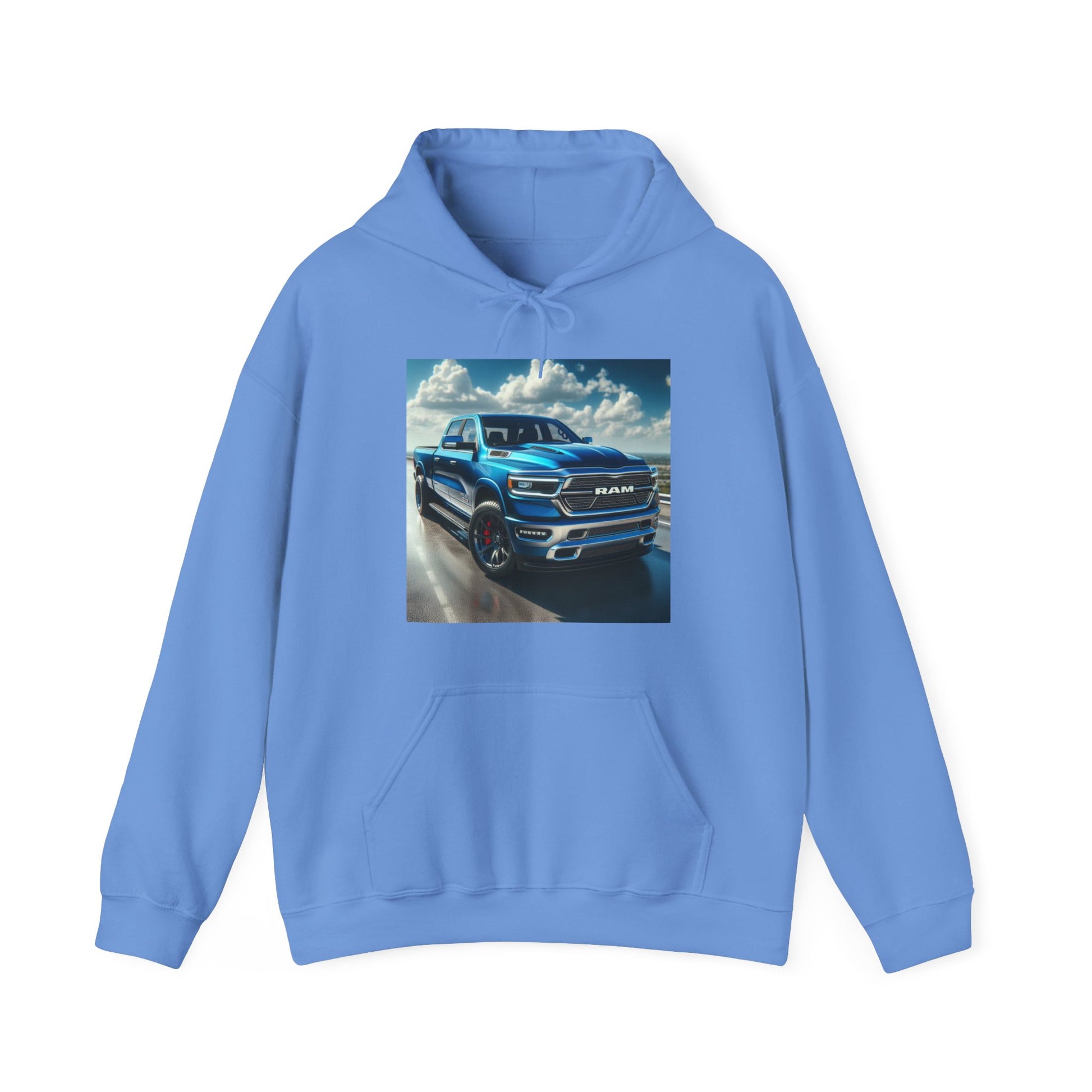 Blue Dodge Ram Hoodie Hoodie Printify Carolina Blue S 