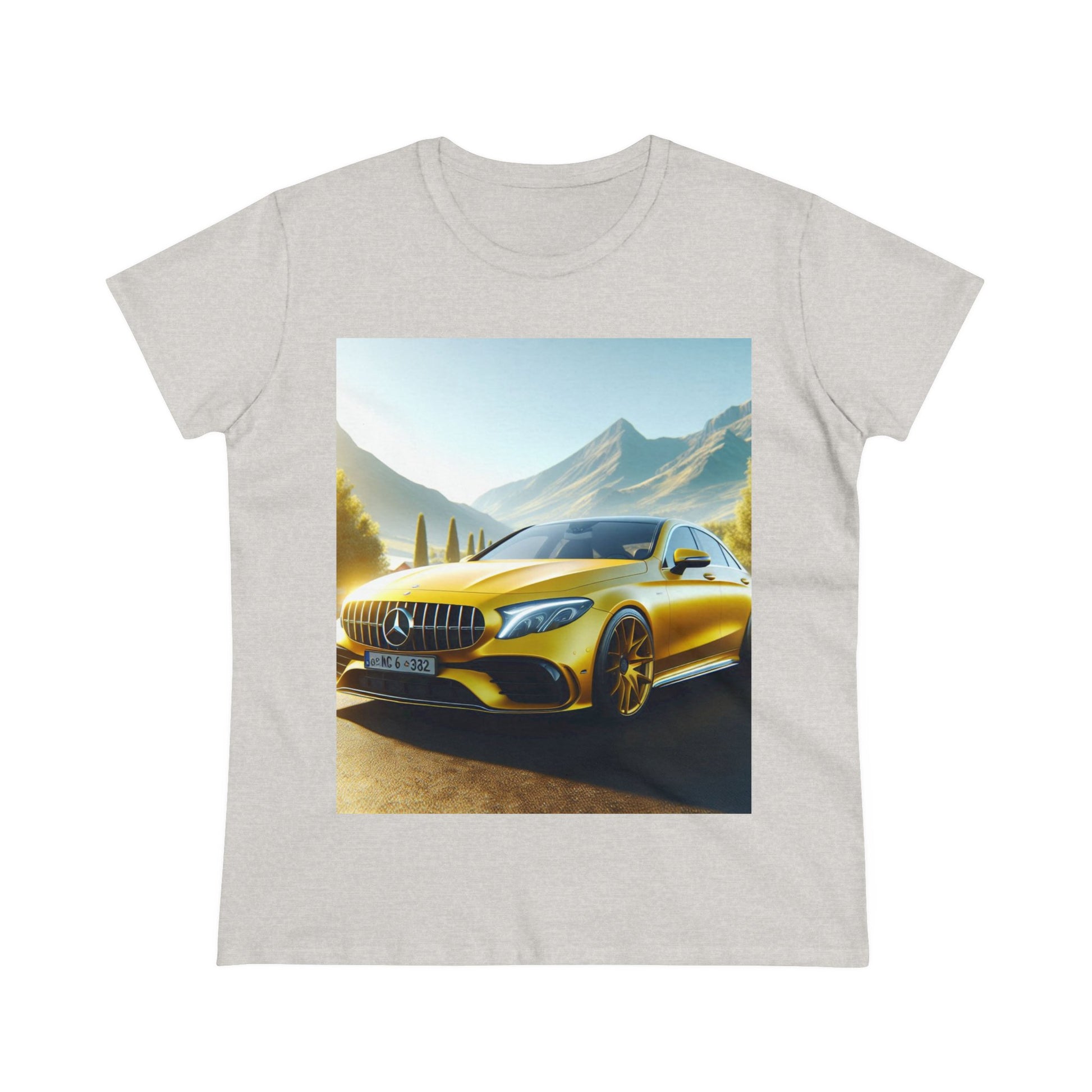 Yellow Mercedes T-Shirt T-Shirt Printify Ash S 