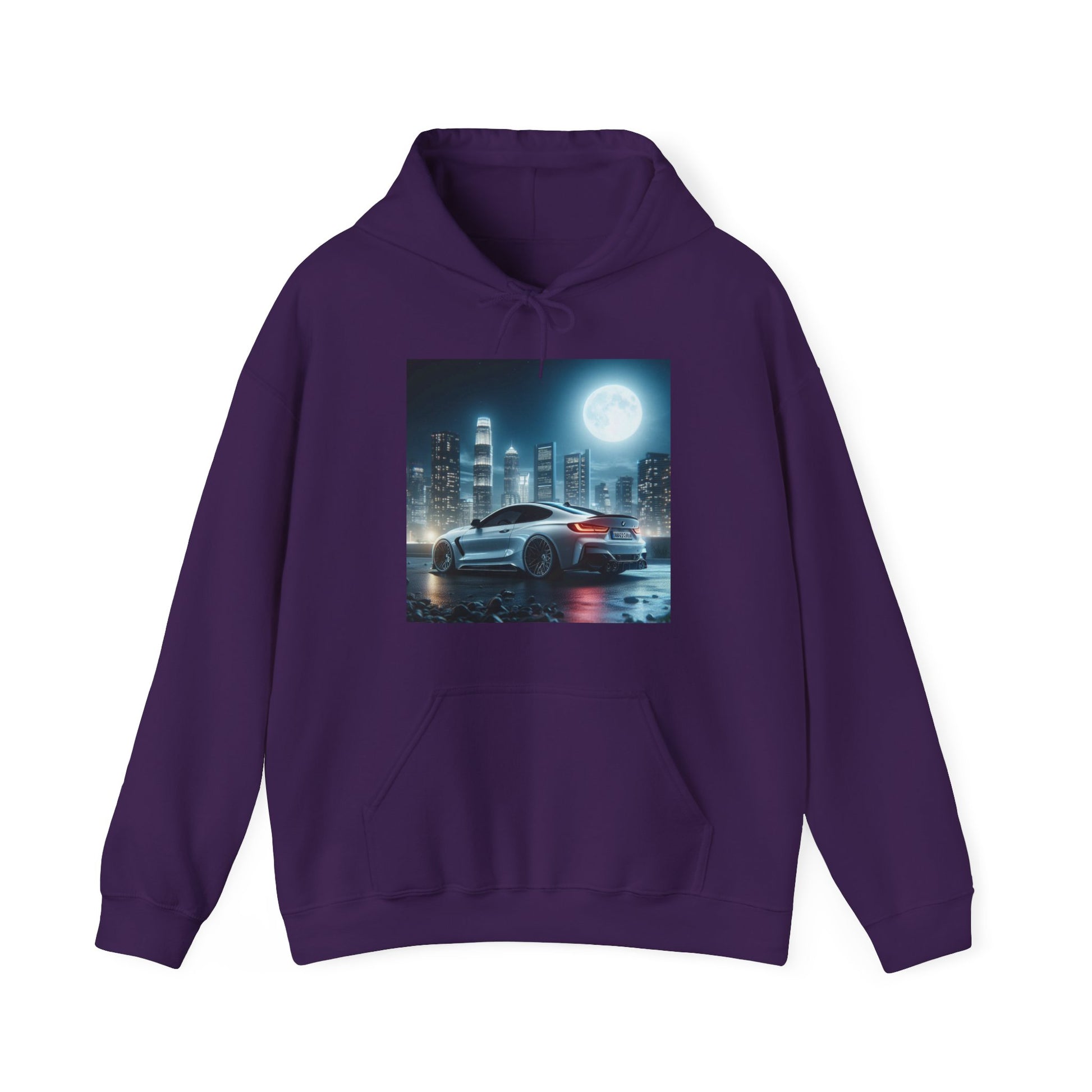 White BMW Hoodie Hoodie Printify Purple S 