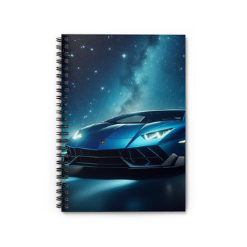 Blue Lamborghini Spiral Notebook Paper products Printify One Size  