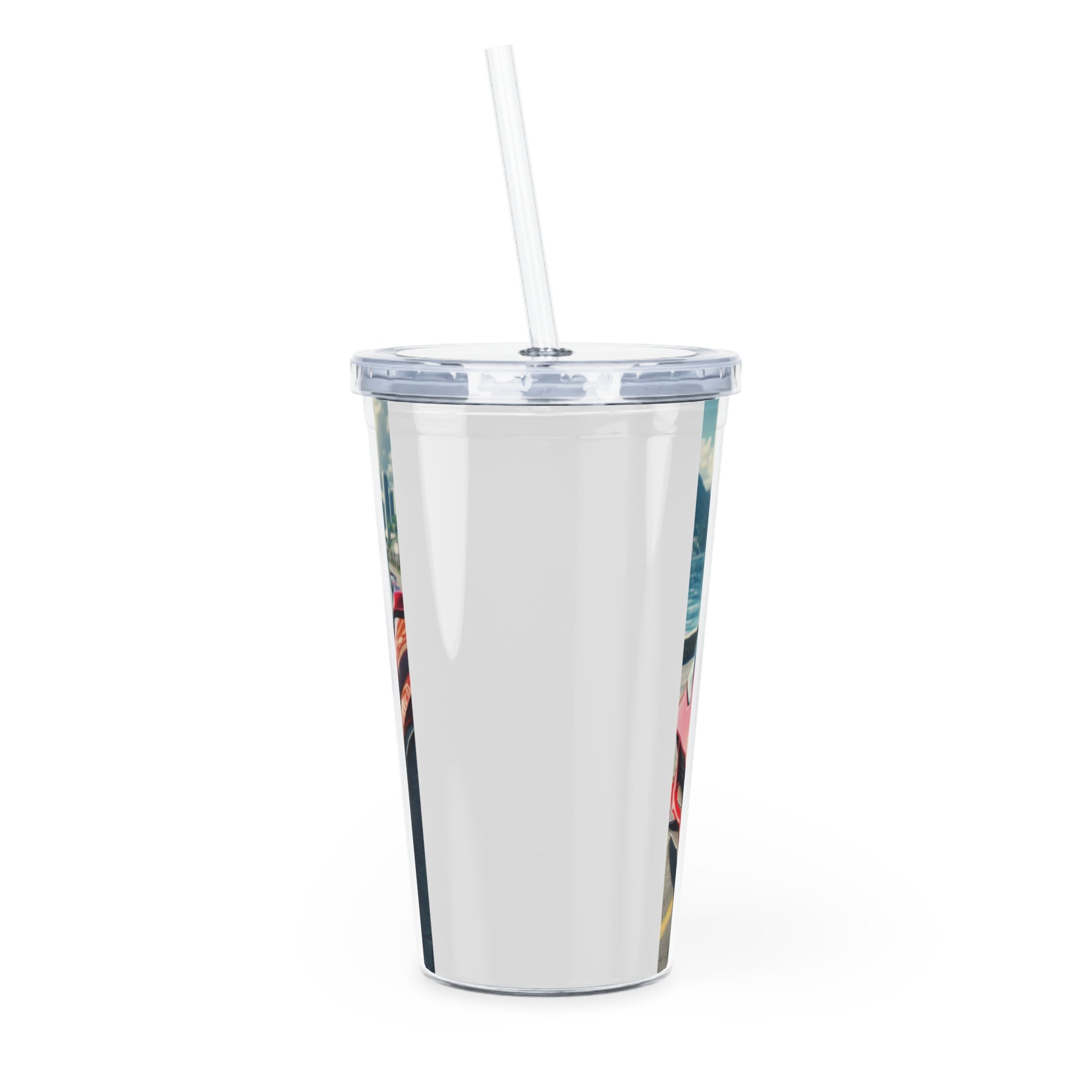 Red Corvette Tumbler with Straw Mug Printify   