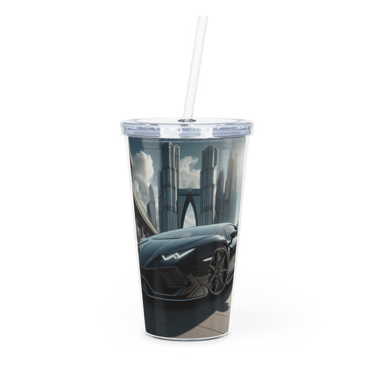 Black Lamborghini Tumbler with Straw Mug Printify 20oz Transparent 