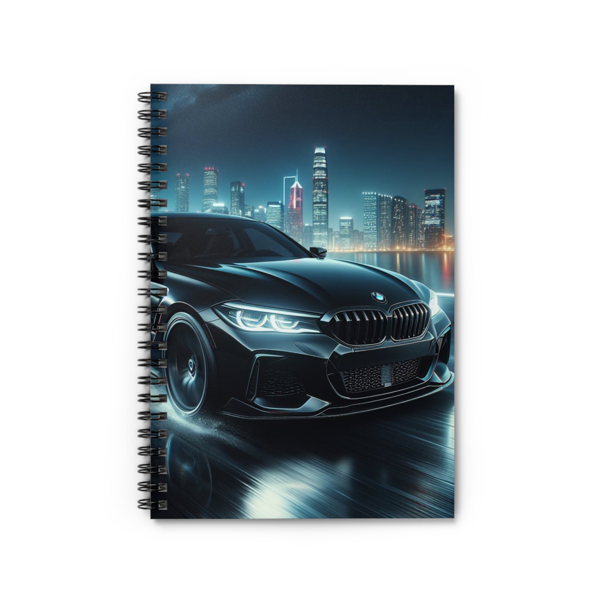 Black BMW Spiral Notebook Paper products Printify One Size  