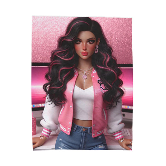 Pink Everything Plush Blanket All Over Prints Printify 60" × 80"  