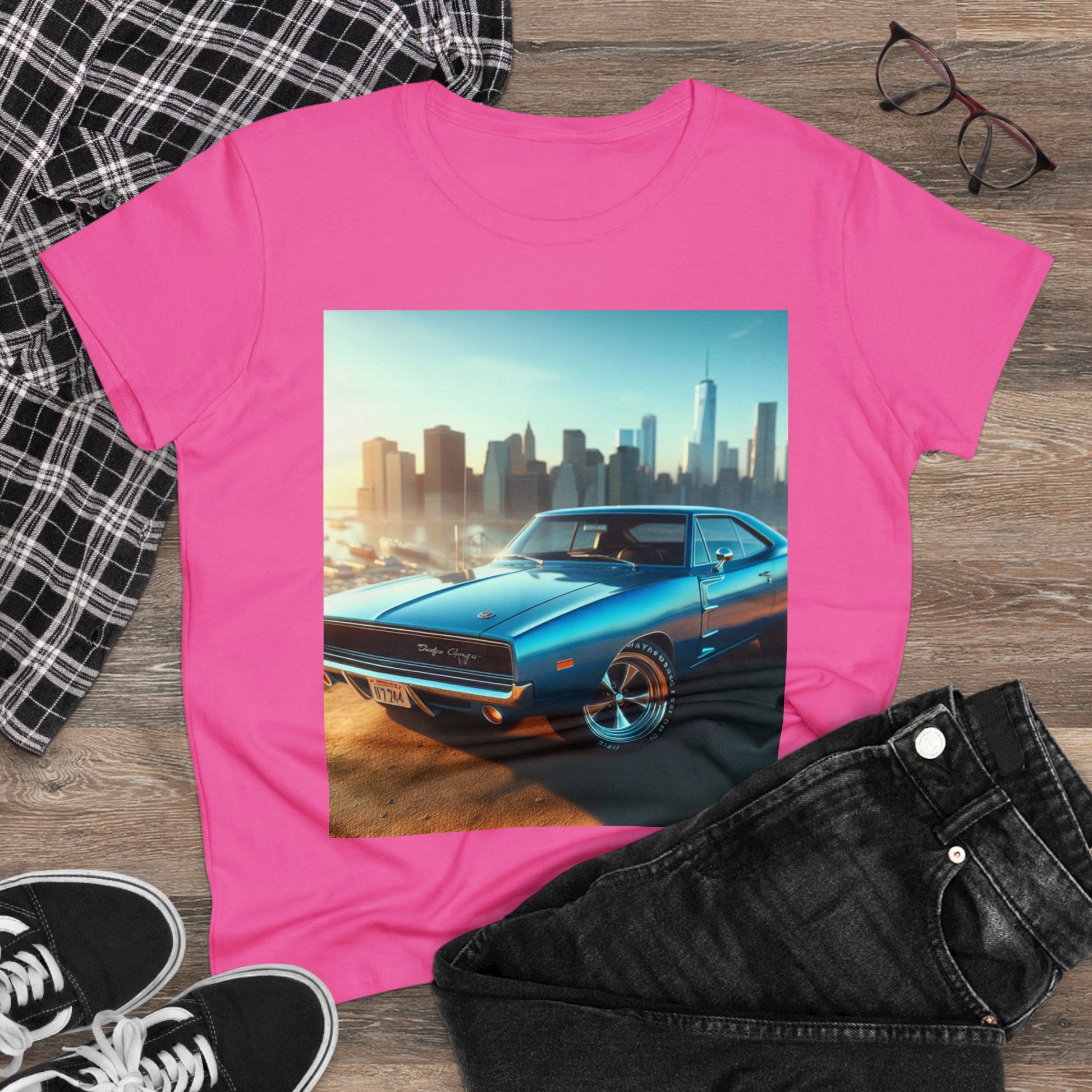 1970 Blue Dodge Charger T-Shirt T-Shirt Printify   