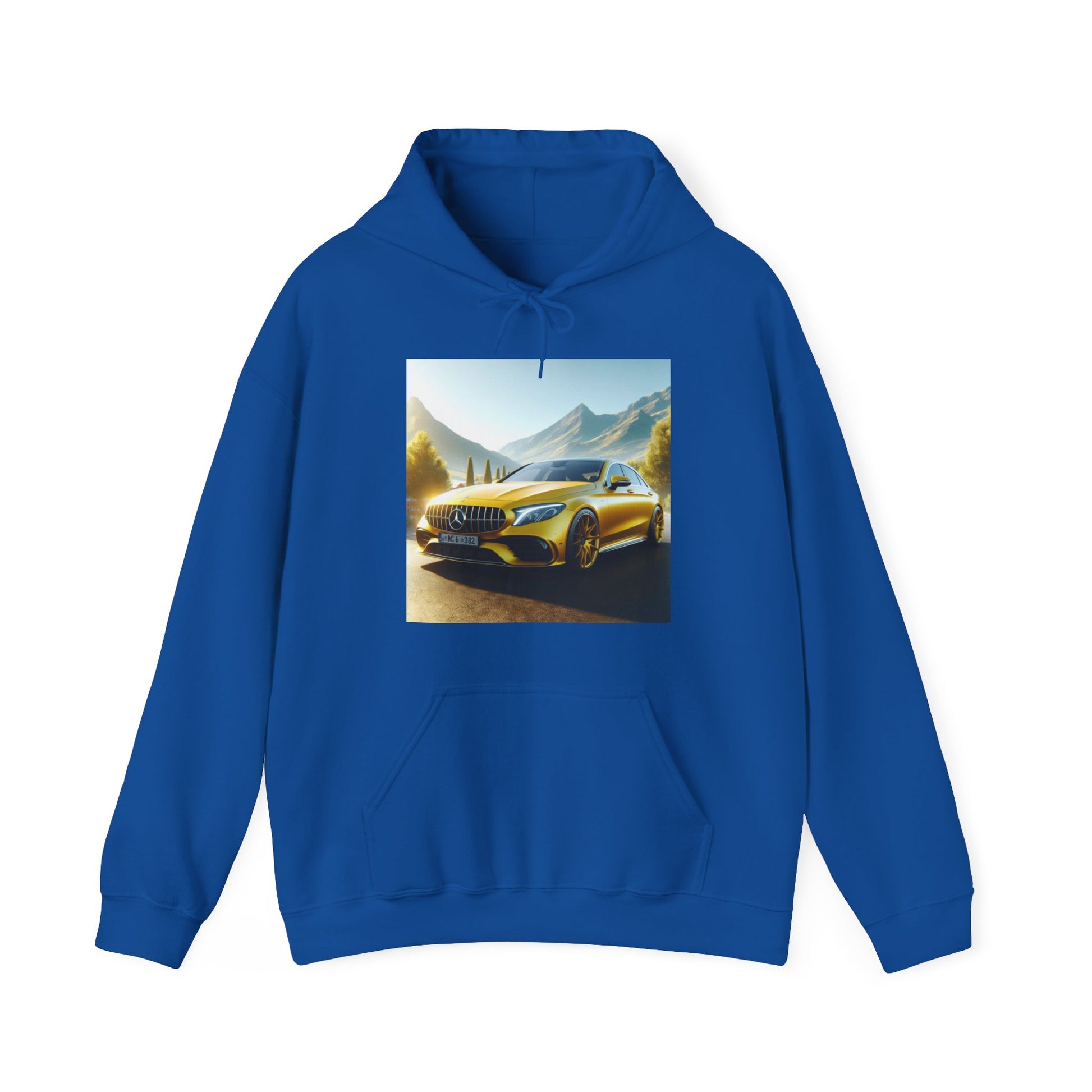 Yellow Mercedes Hoodie Hoodie Printify Royal S 