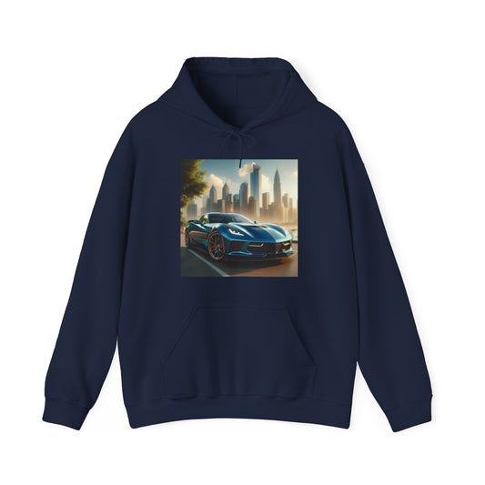 Blue Corvette Hoodie Hoodie Printify Navy S 