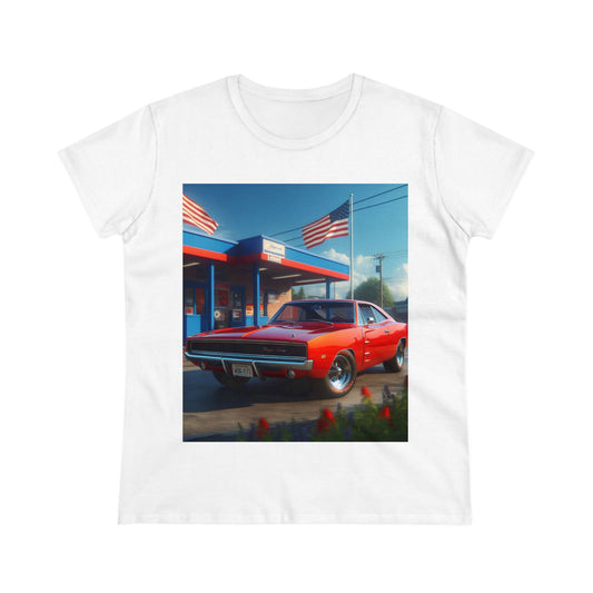 1970 Red Dodge Charger T-Shirt T-Shirt Printify White S 